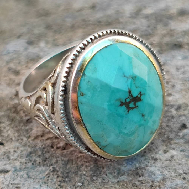 Anello etnico in argento 925 con pietra - RAIPUR