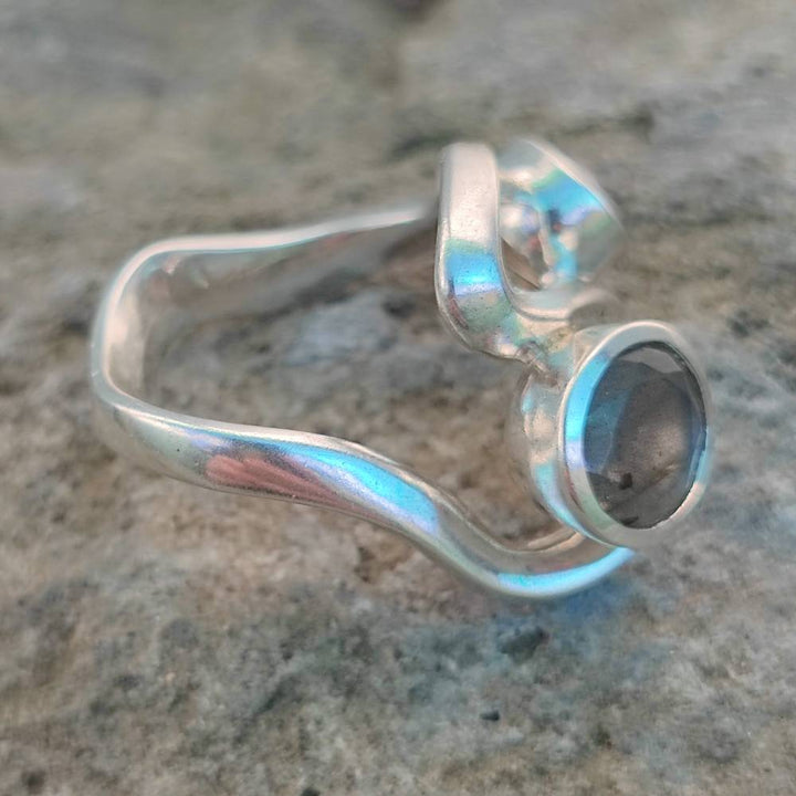 Anello con pietra in argento 925 artigianale - RASJ