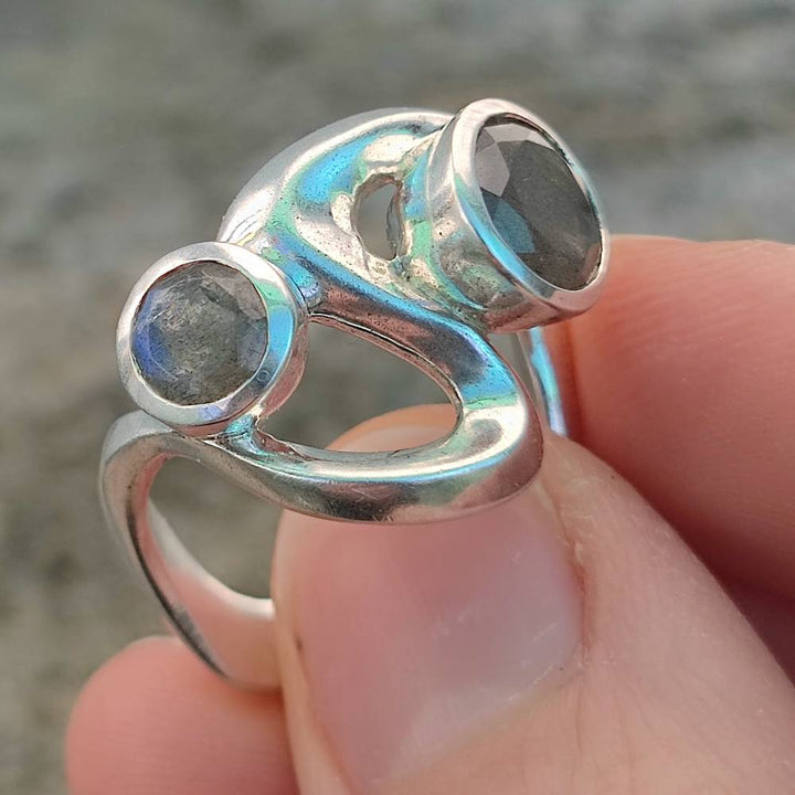 Anello con pietra in argento 925 artigianale - RASJ