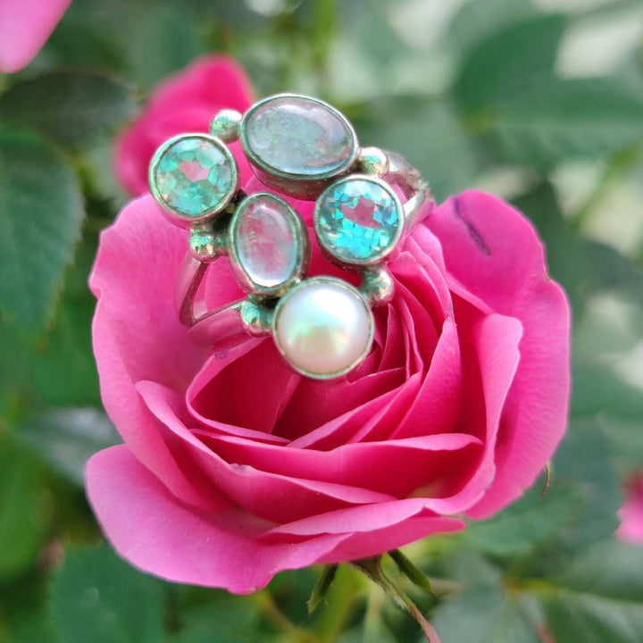 Anello in argento 925 multipietra - SHEO