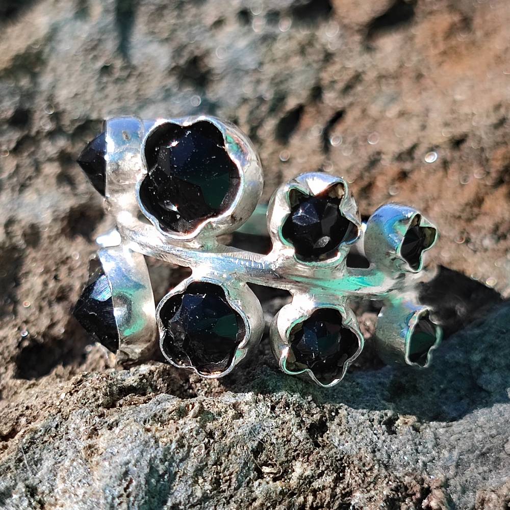 Anello etnico in argento 925 con pietra - SHRIBALAJI