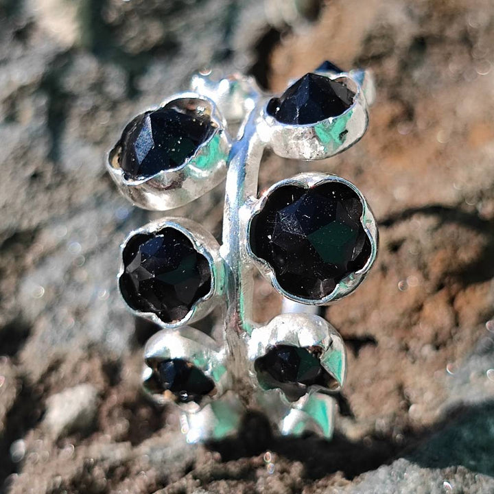 Anello etnico in argento 925 con pietra - SHRIBALAJI