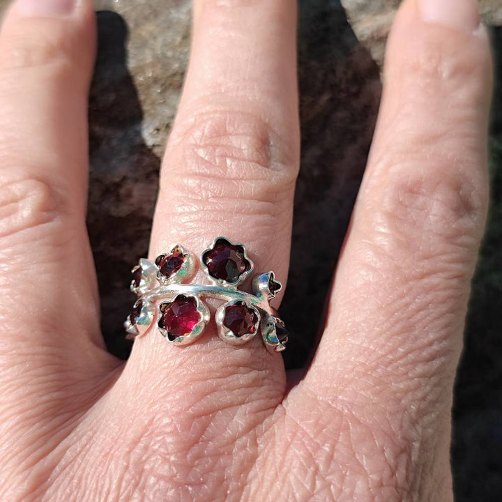 Anello etnico in argento 925 con pietra - SHRIBALAJI