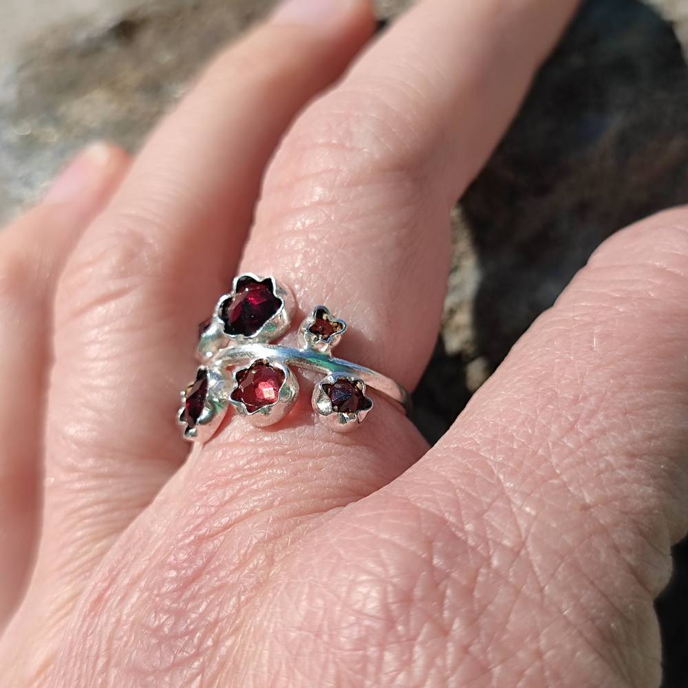 Anello etnico in argento 925 con pietra - SHRIBALAJI