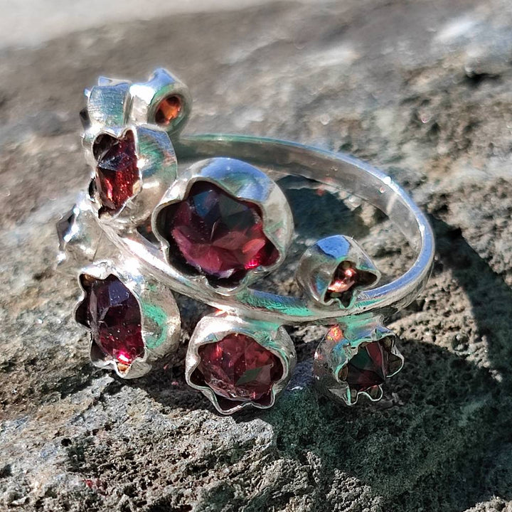 Anello etnico in argento 925 con pietra - SHRIBALAJI