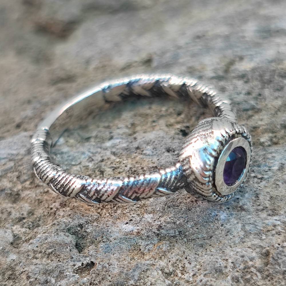 Anello etnico in argento 925 con pietra - SINDHARI