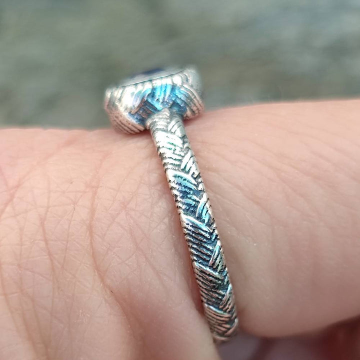 Anello etnico in argento 925 con pietra - SINDHARI