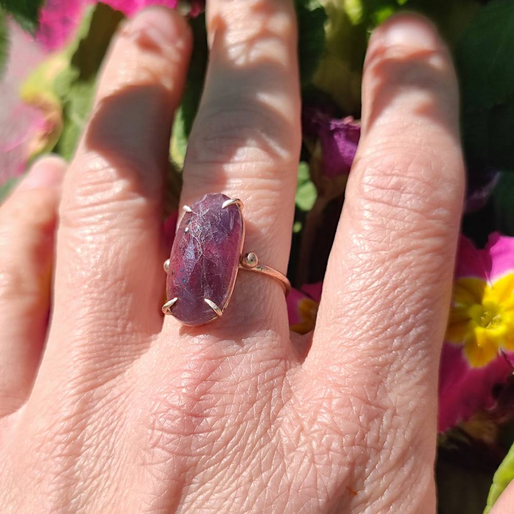 ANELLO artigianale in argento 925 con pietra - SOMNA