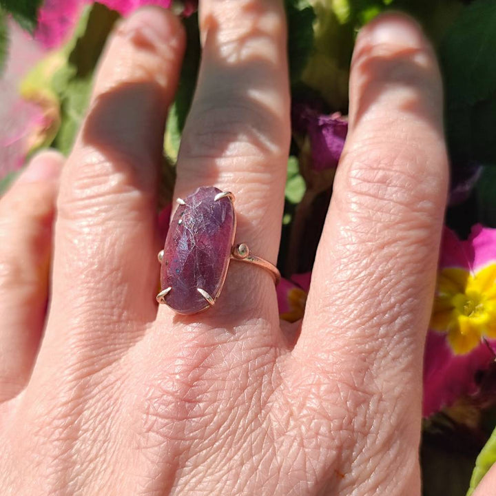 ANELLO artigianale in argento 925 con pietra - SOMNA