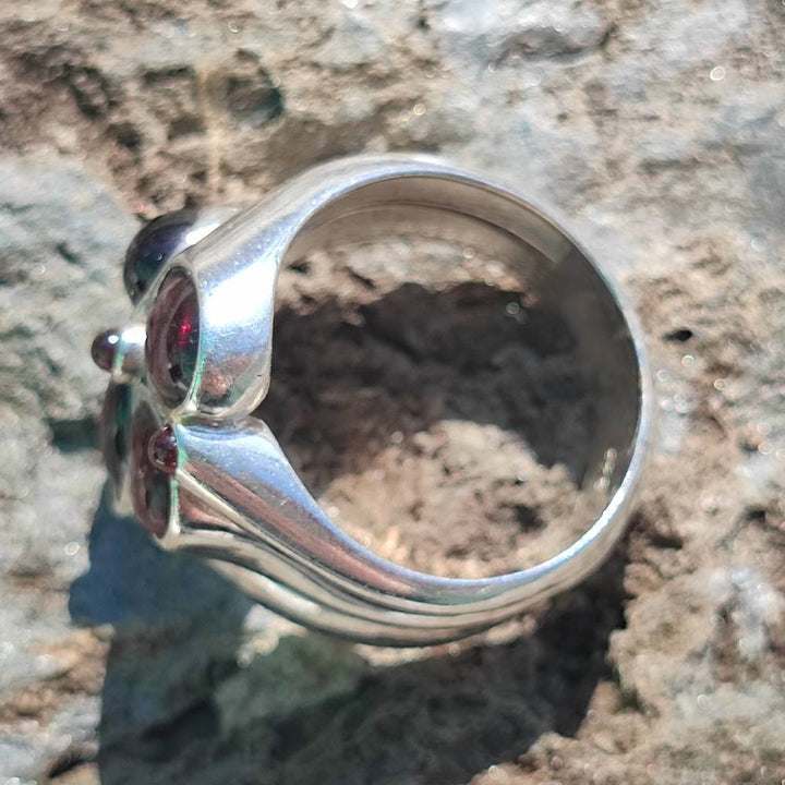 Anello etnico in argento 925 con pietra - SUNEL