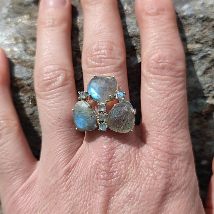 Anello in argento 925 artigianale con pietre - TIFFANY
