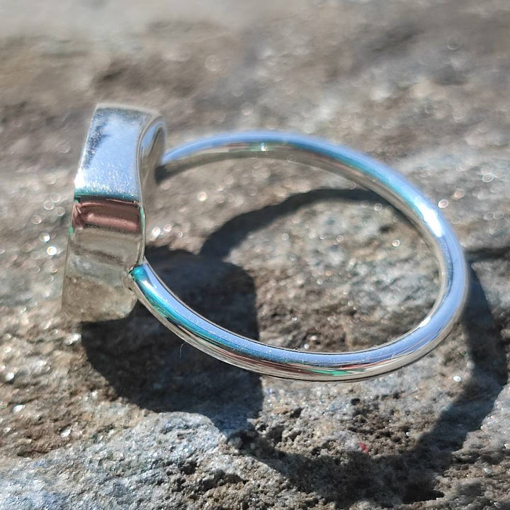 Handcrafted 925 silver ring with stone - UDPURA