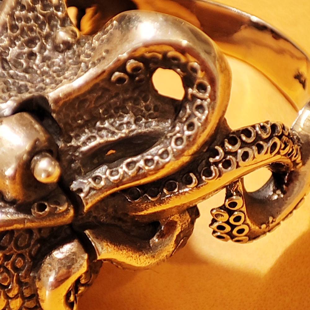 Anello con polpo artigianale in argento 925 - POULPE