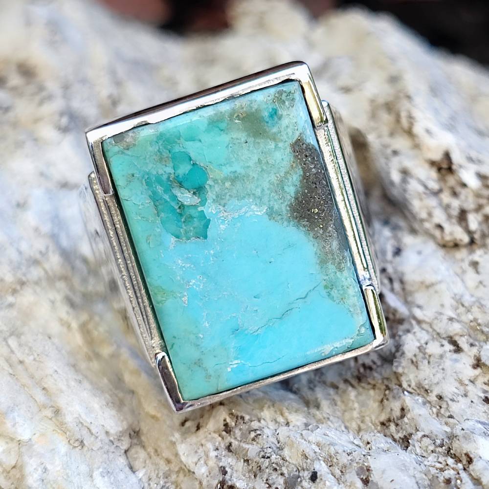 Anello artigianale con pietra in argento 925 - KHINDA