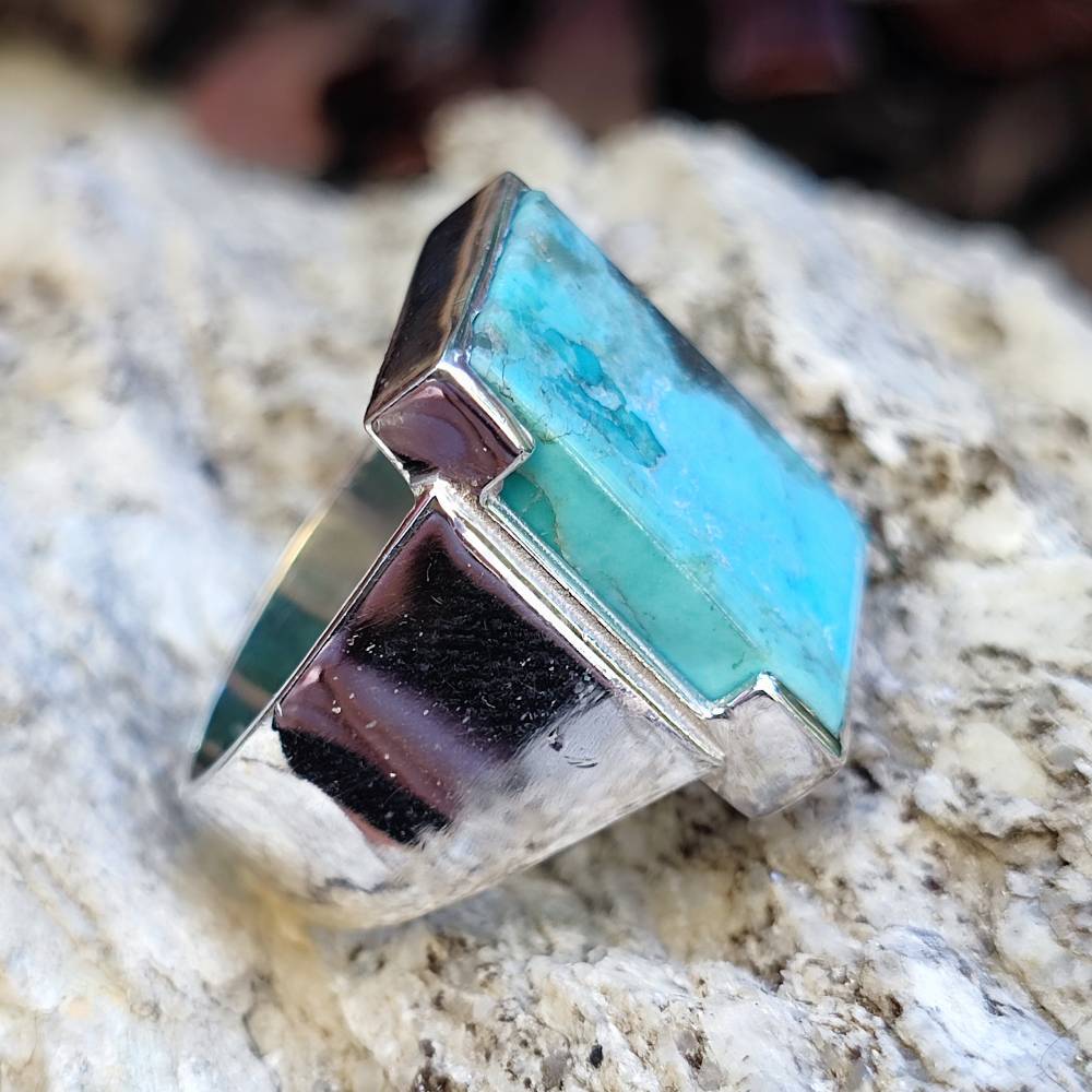 Anello artigianale con pietra in argento 925 - KHINDA