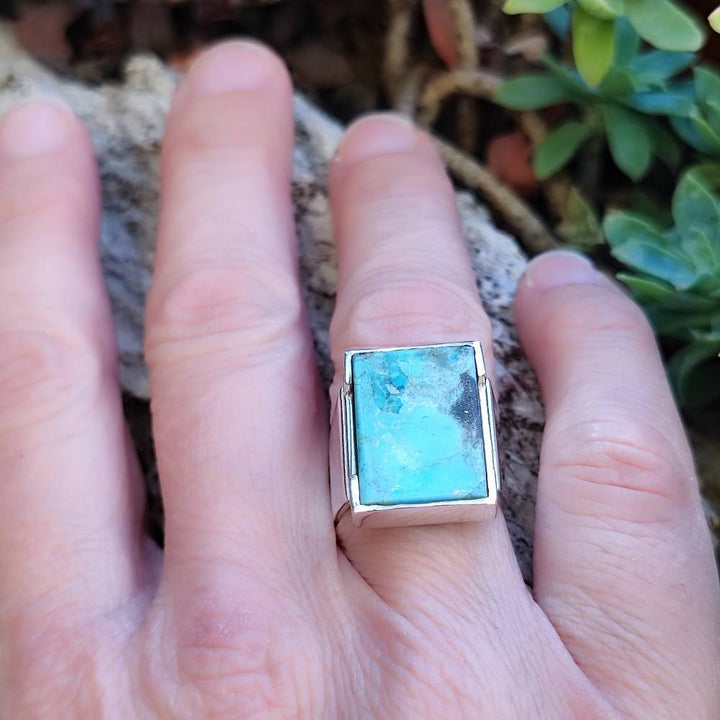 Anello artigianale con pietra in argento 925 - KHINDA