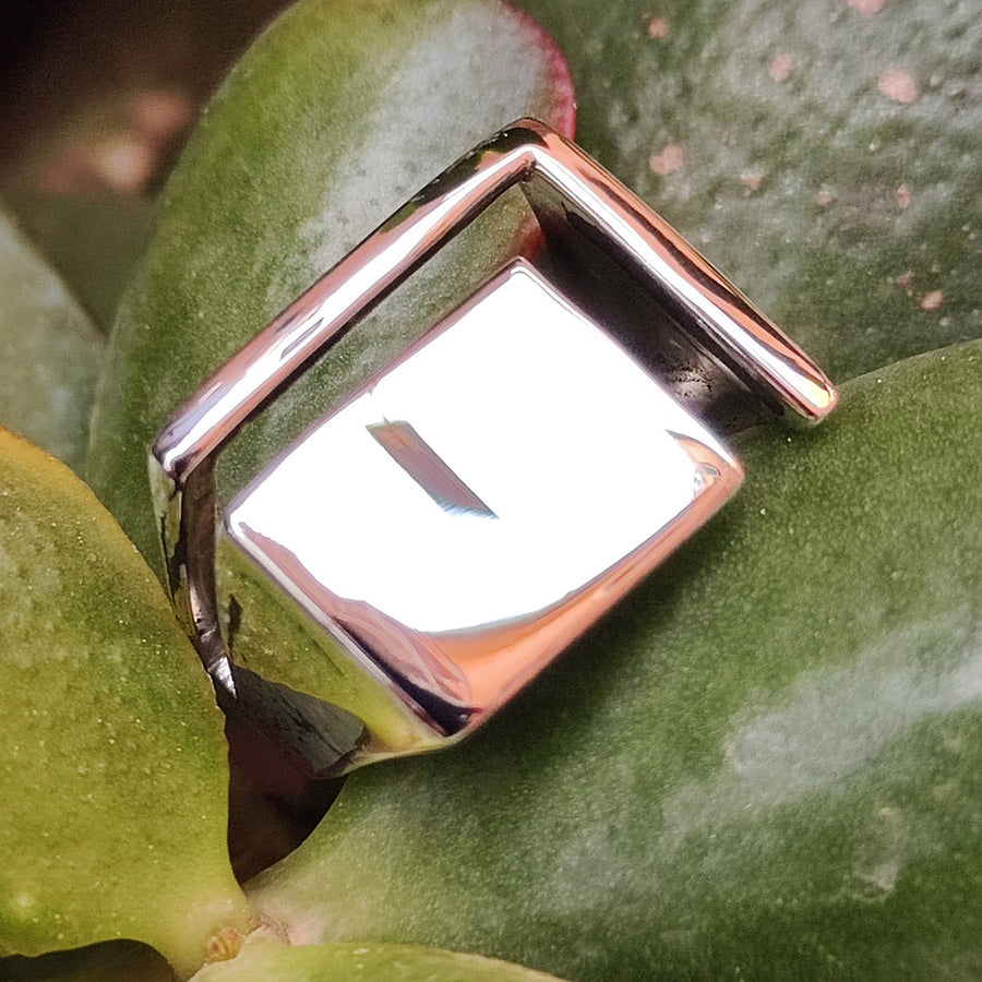 ANELLO artigianale in argento 925 Anello CUBISMO