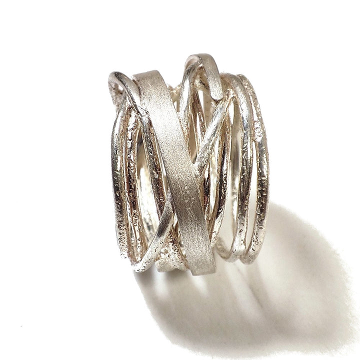 Anello WIRE 2 in argento 925 satinato