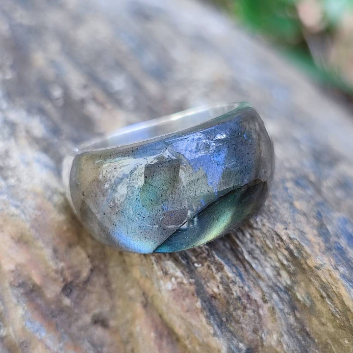 Anello artigianale in argento 925 con pietra - THEKKADY