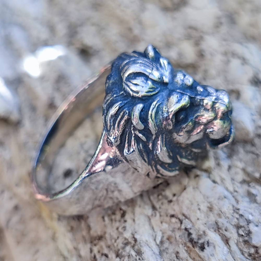 ANELLO Leone artigianale in argento 925 - DECHUAR