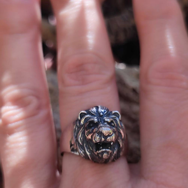 ANELLO Leone artigianale in argento 925 - DECHUAR
