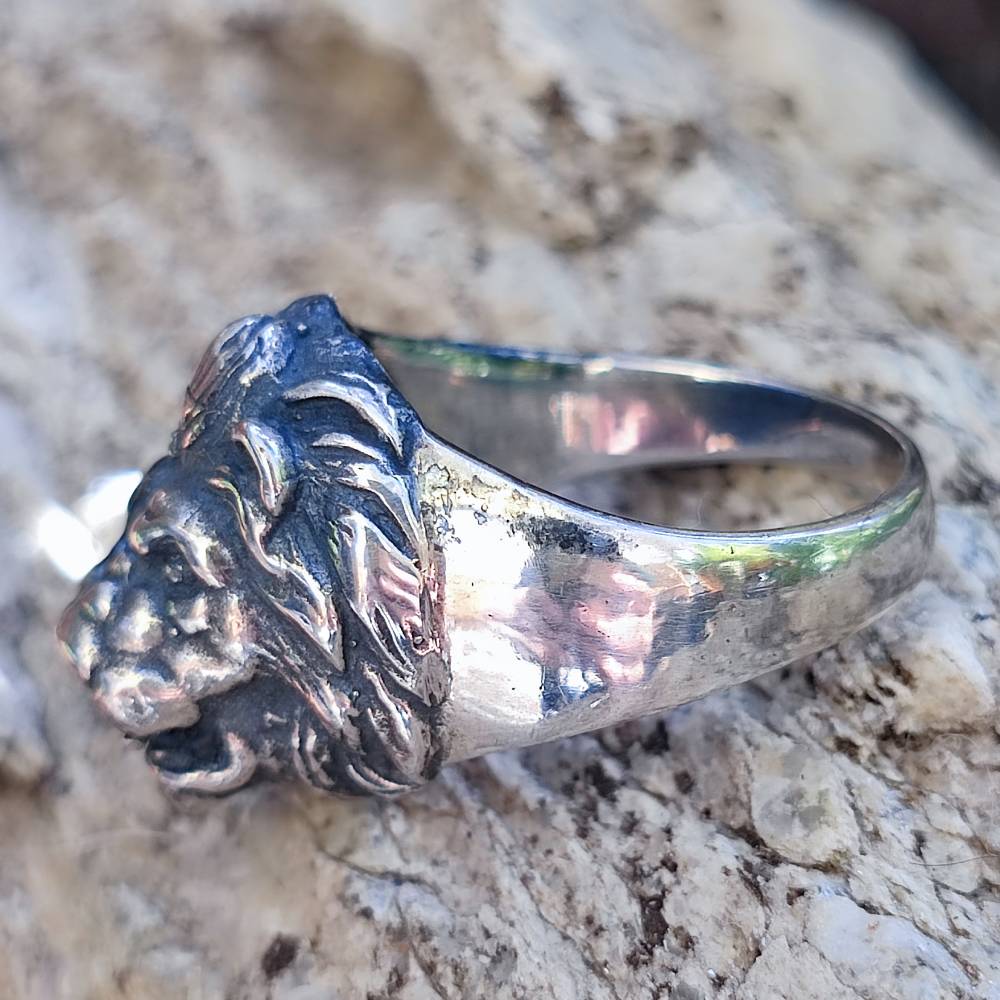 ANELLO Leone artigianale in argento 925 - DECHUAR
