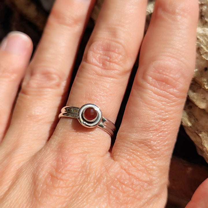 Anello con pietra in argento 925 - WAYANAD
