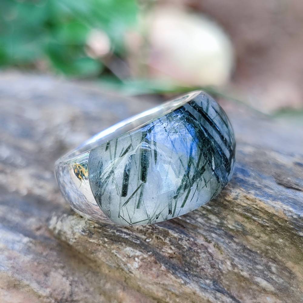 Anello artigianale in argento 925 con pietra - THEKKADY