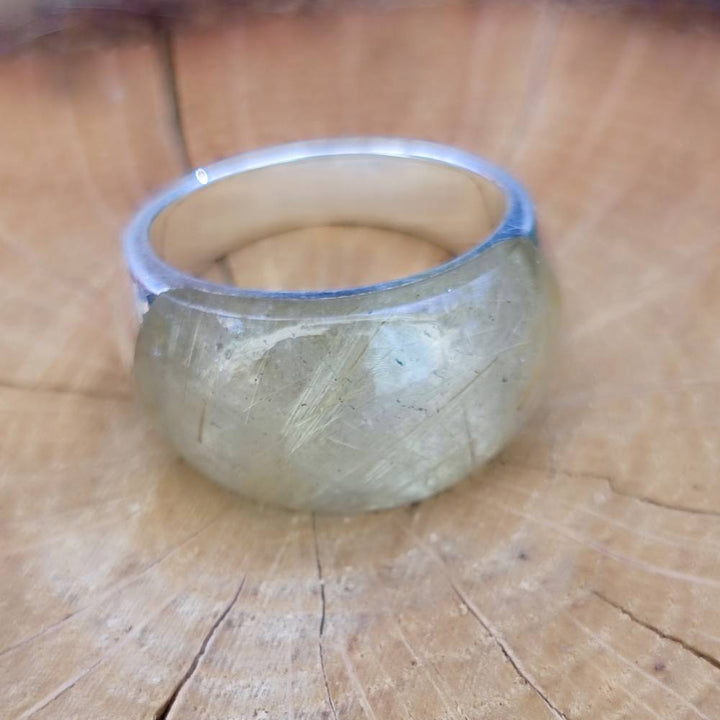 Anello artigianale in argento 925 con pietra - THEKKADY