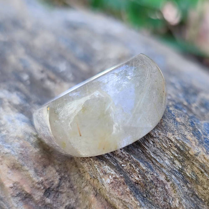 Anello artigianale in argento 925 con pietra - THEKKADY