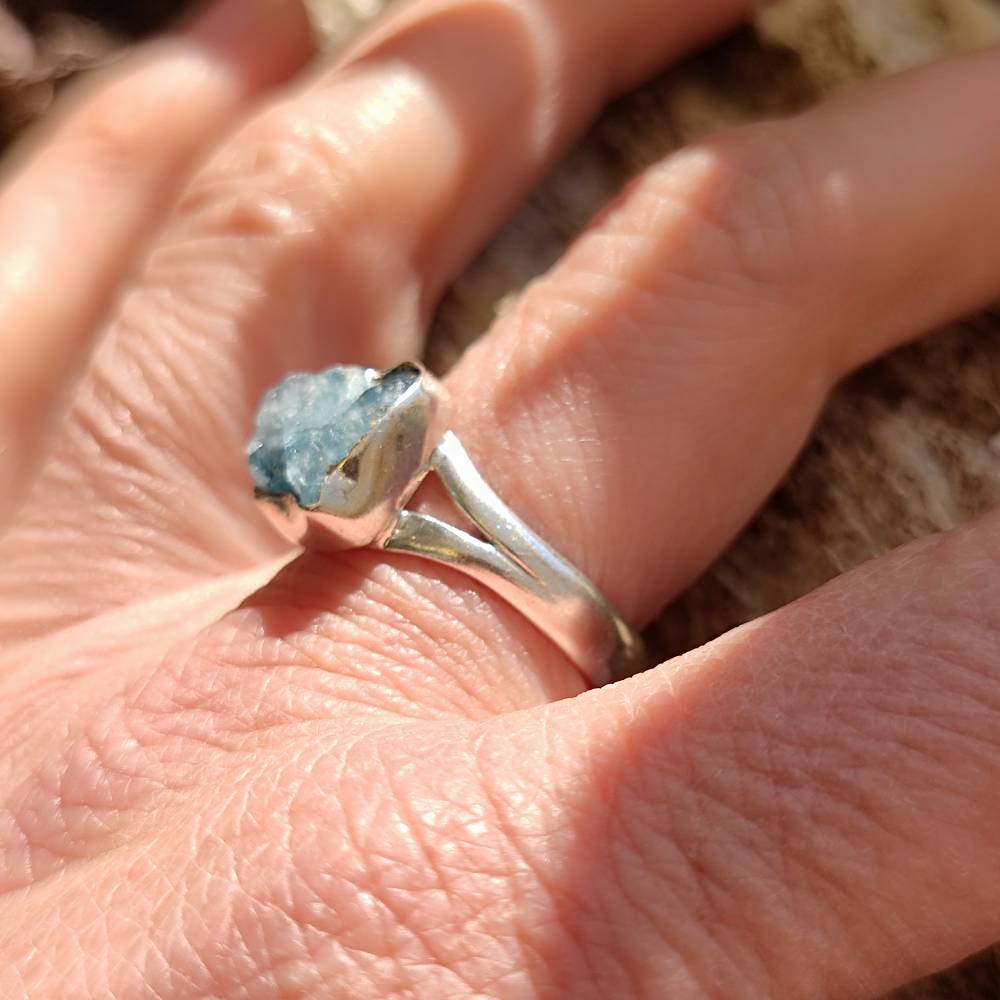 Anello etnico in argento 925 con pietra - TEKRA