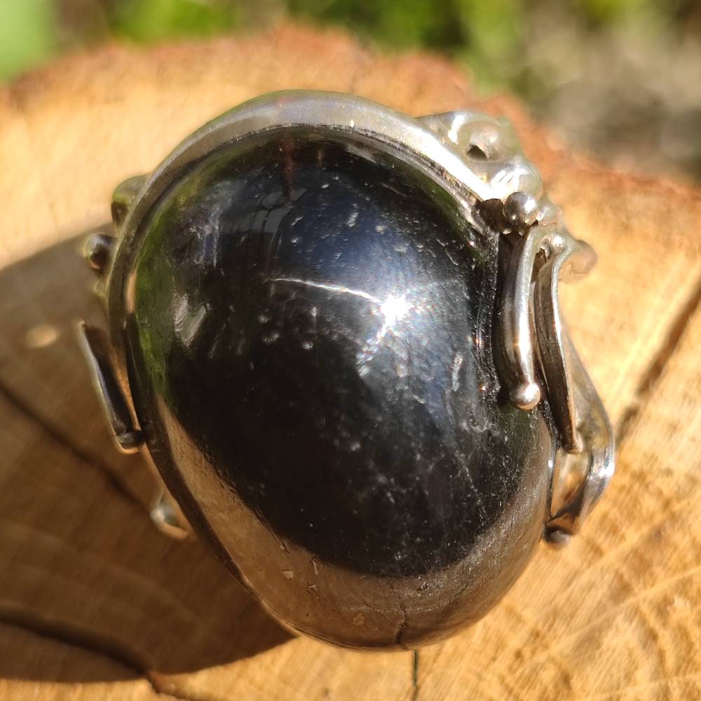 Anello artigianale Black Star in argento 925 - Pezzo unico