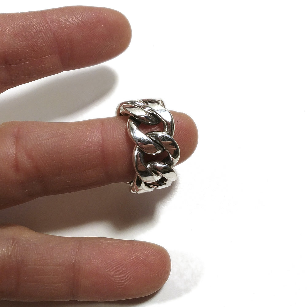 ANELLO CATENA gourmette in argento 925 da UOMO o DONNA