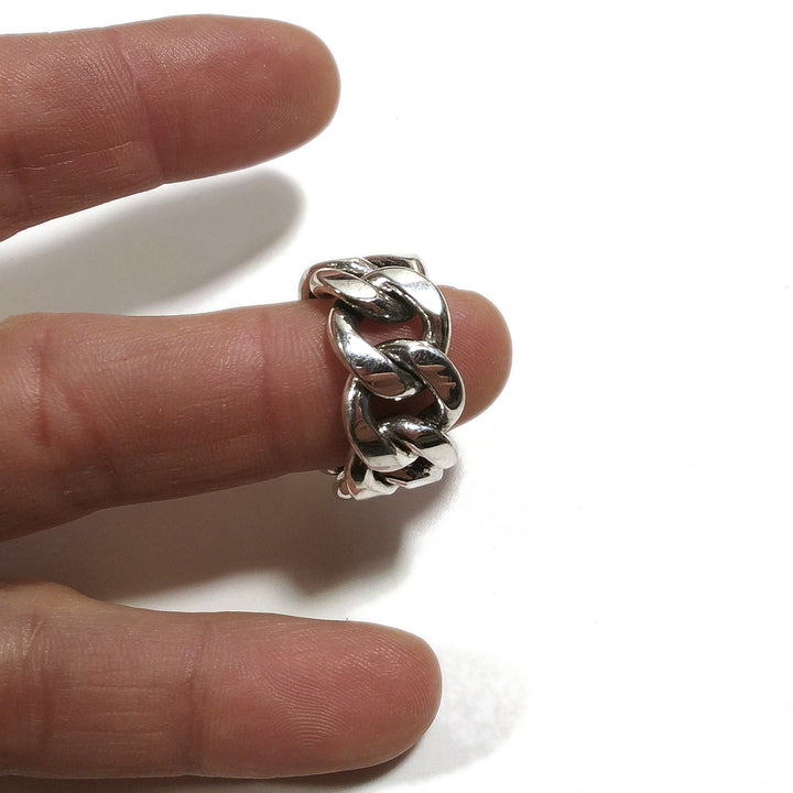 ANELLO CATENA gourmette in argento 925 da UOMO o DONNA
