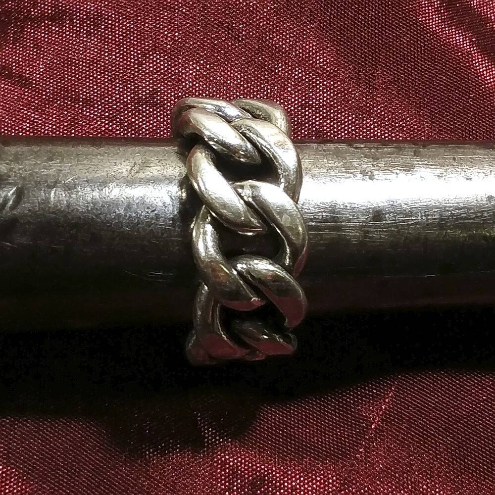 ANELLO CATENA groumette argento uomo/donna misura 11.5