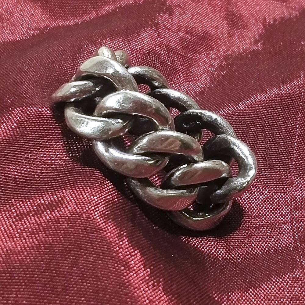 ANELLO CATENA groumette argento uomo/donna misura 11.5