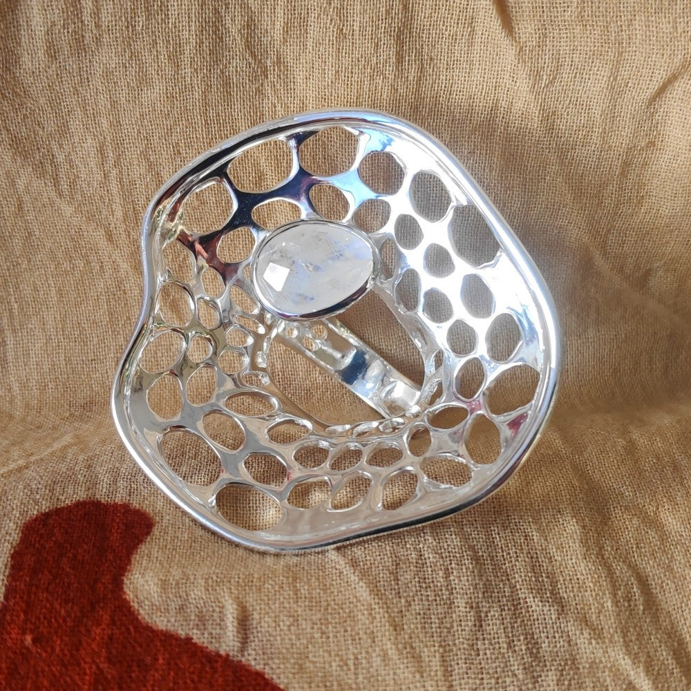 Anello NEWAGE con pietra in argento 925 con pietra di luna