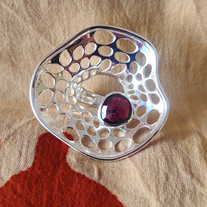 Anello NEWAGE con pietra in argento 925 con granato