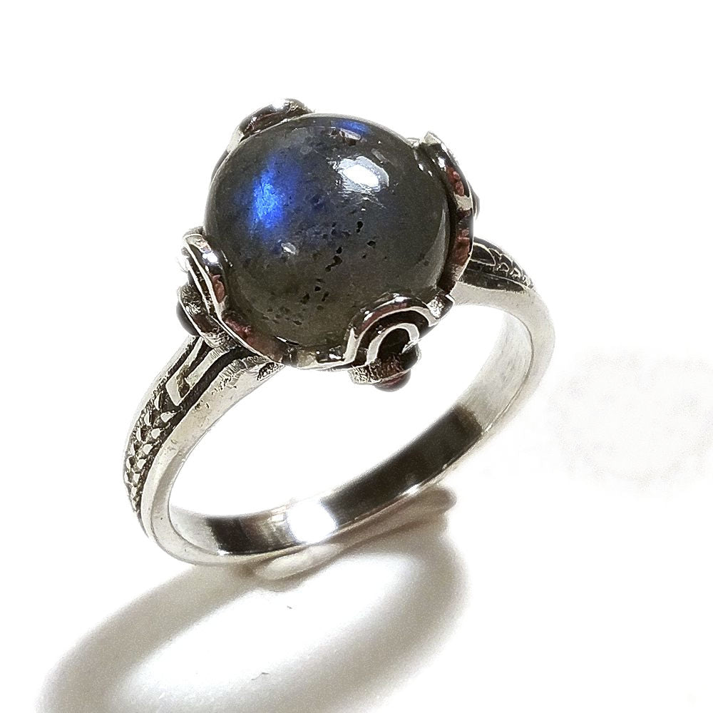 Labradorite Anello con pietra in argento 925 - modello NAYA