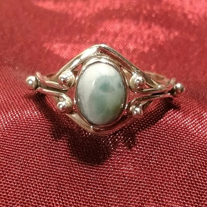 Anello con pietra Larimar