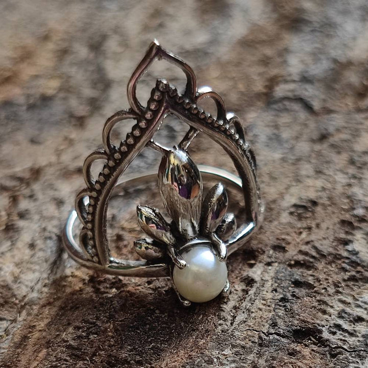 ANELLO JANESH in argento 925 con pietre perla