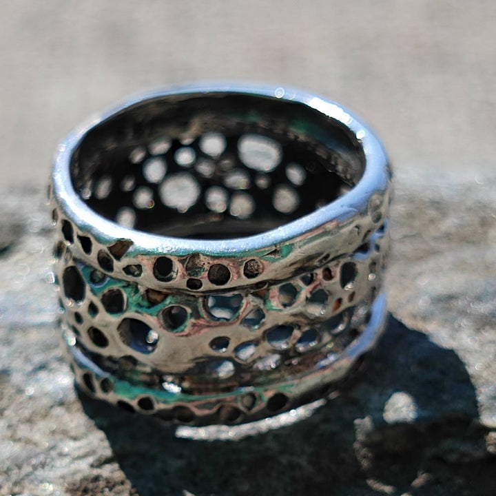 ANELLO artigianale a fascia in argento 925 - KAROD