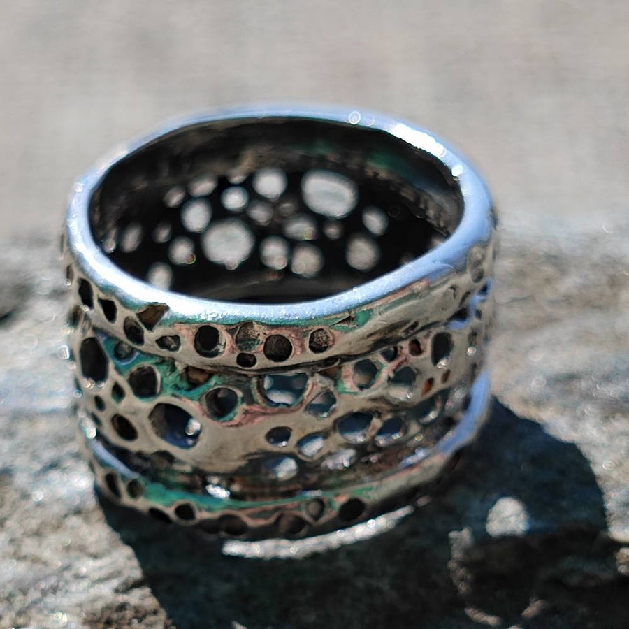 ANELLO artigianale a fascia in argento 925 - KAROD