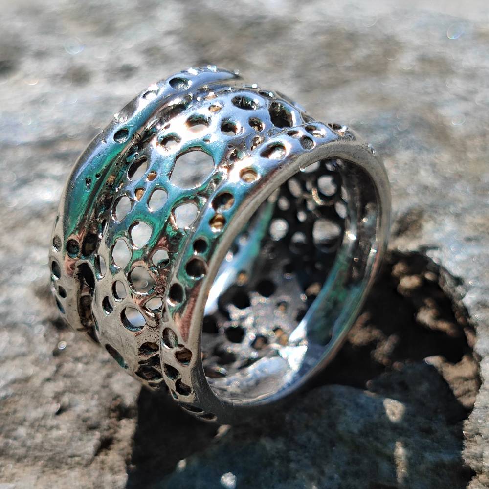 ANELLO artigianale a fascia in argento 925 - KAROD