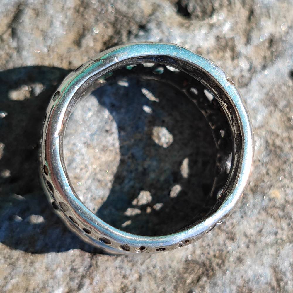 ANELLO artigianale a fascia in argento 925 - KAROD