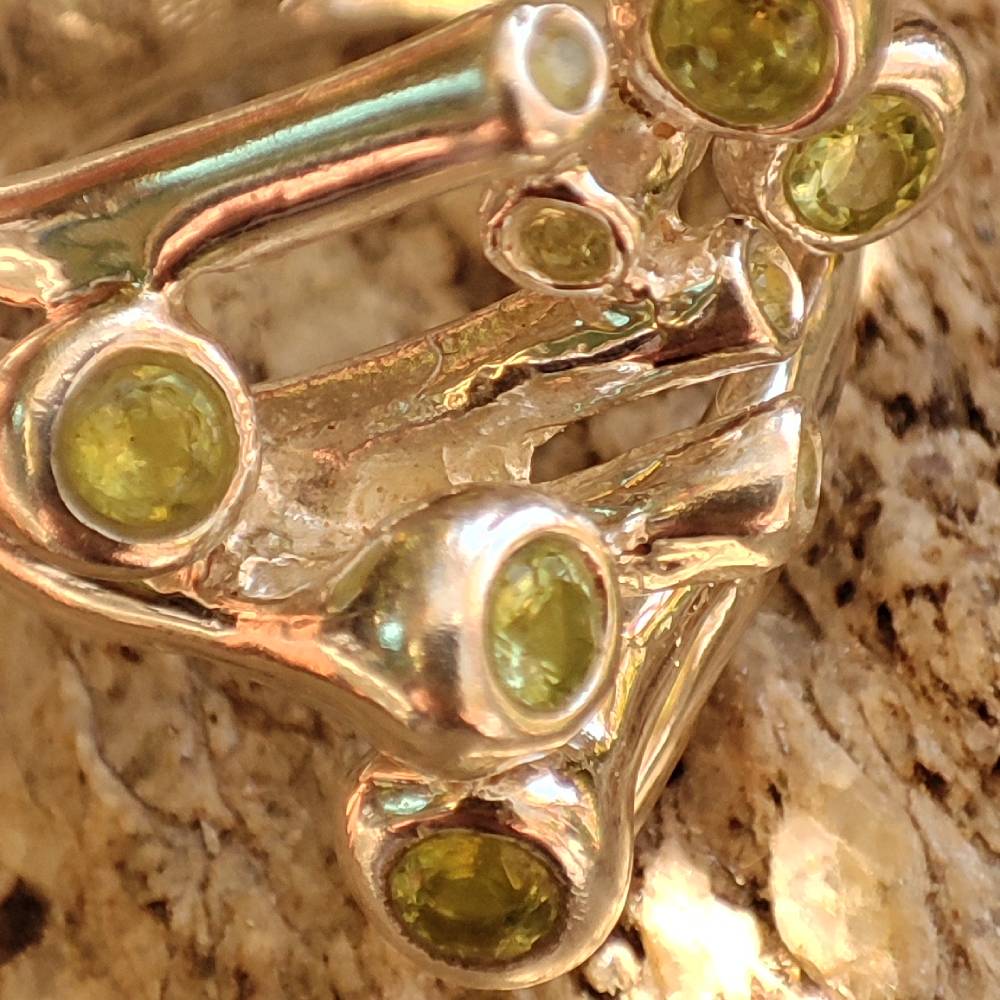 Ethnic ring in 925 silver with stone - ASKANDRA