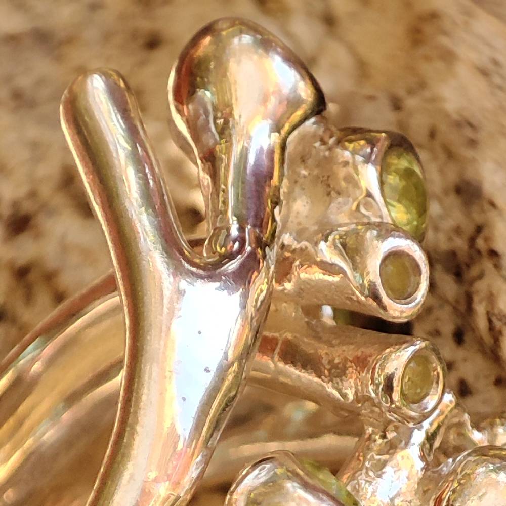 Ethnic ring in 925 silver with stone - ASKANDRA