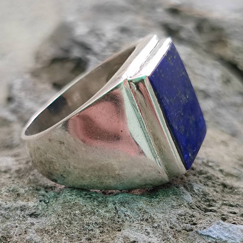 Anello etnico in argento 925 con pietra - HEMLA