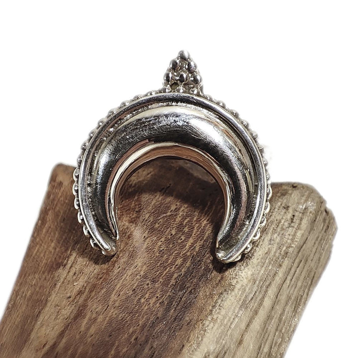 ANELLO ETNICO in argento 925 - MEZZALUNA