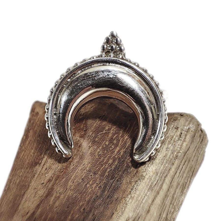 ANELLO ETNICO in argento 925 - MEZZALUNA